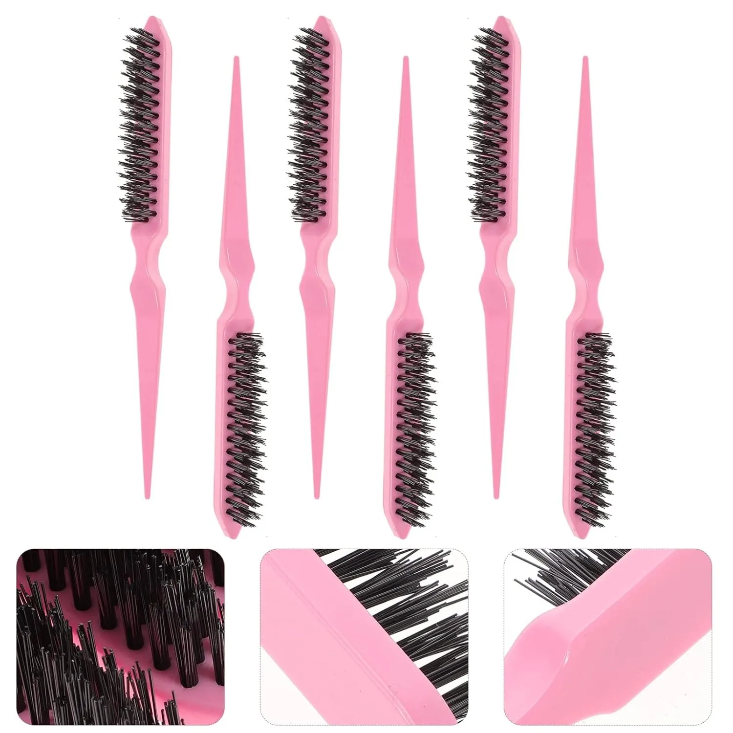 مشط شعر مجعد احترافي مكون من 3 صفوف - بلاستيك ABS متين، مشط ذيل الماوس، أداة تصفيف رقيقة، تستخدم لتصميم تصفيف الشعر العادي #2