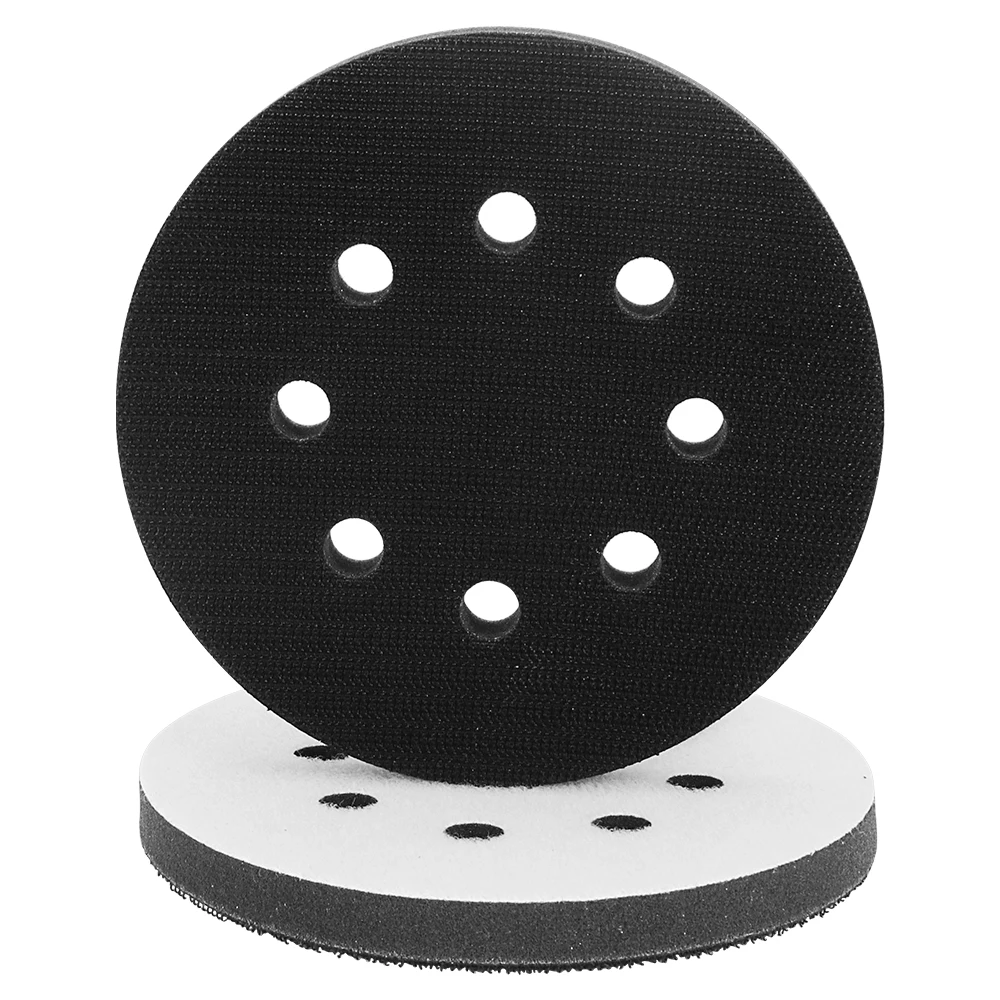 2 pezzi 5 pollici 8 fori tampone di interfaccia in spugna morbida per tamponi abrasivi dischi abrasivi Hook & Loop piastra di supporto per lucidatura superficiale irregolare