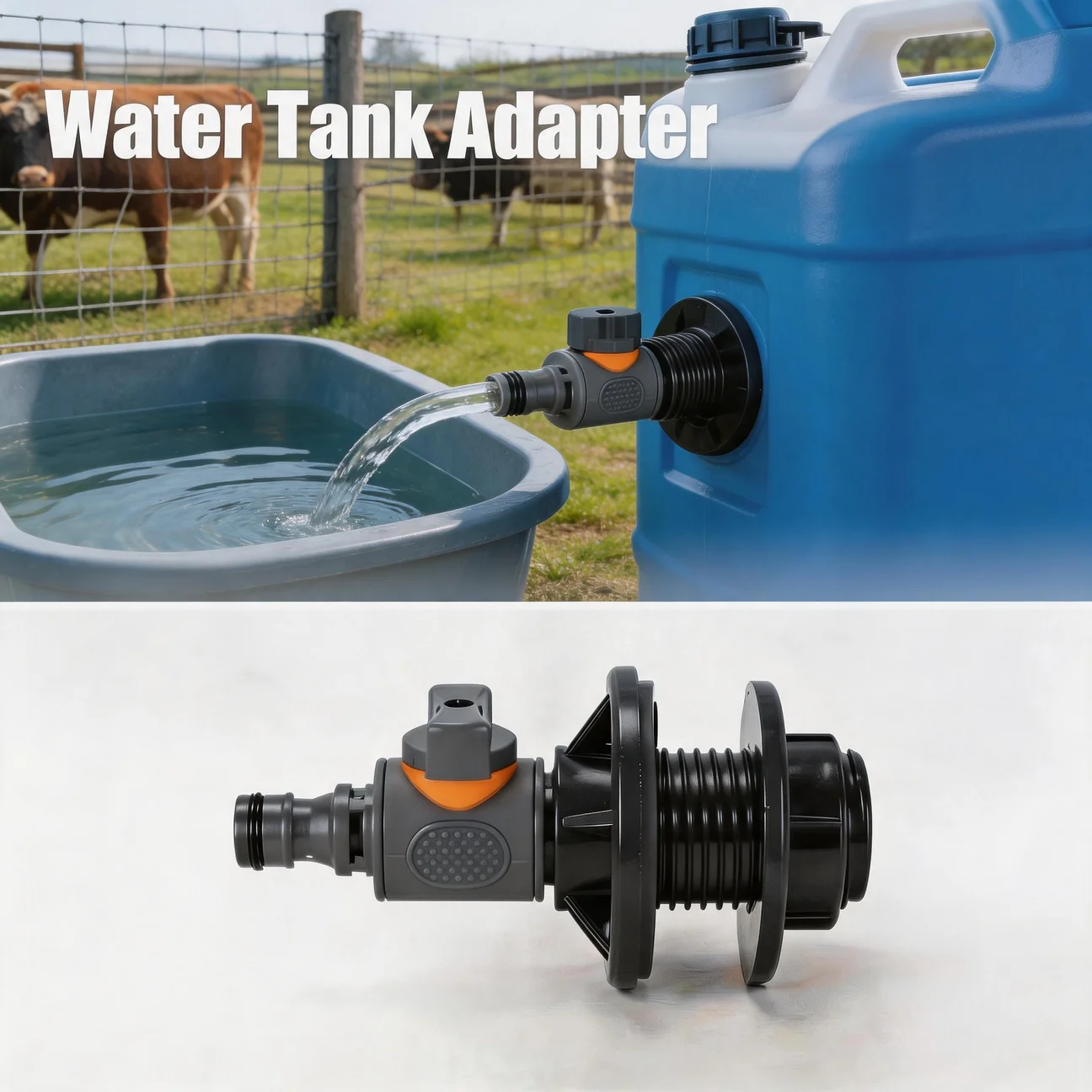 with Valve Quick Installation 3/4'' Material Water Tank Adapter Rainwater Collection Connector Kit Suitable for Irrigation