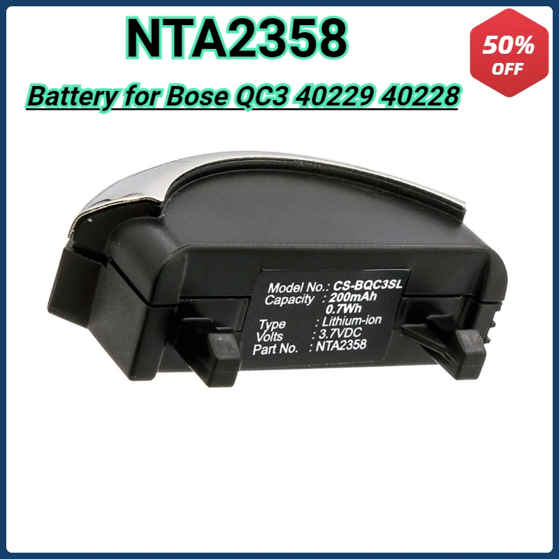 

200mAh High Qualty Wireless Headset Battery NTA2358 for Bose QC3 40228 40229 Bateria 3.7V