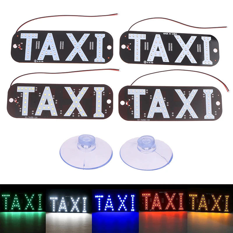 Car Accessories Taxi Windscreen Cab Empty License Plate Indicator Lamp Sign Colorful LED Windshield Taxi Light Lamp 12V