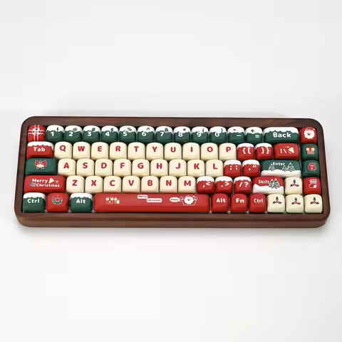 KBDiy Cute Keycaps PBT Christmas Carniyal Keycap for Mechanical Keyboard KOA Profile Custom 133 Keys/Set Five Sides Sublimation