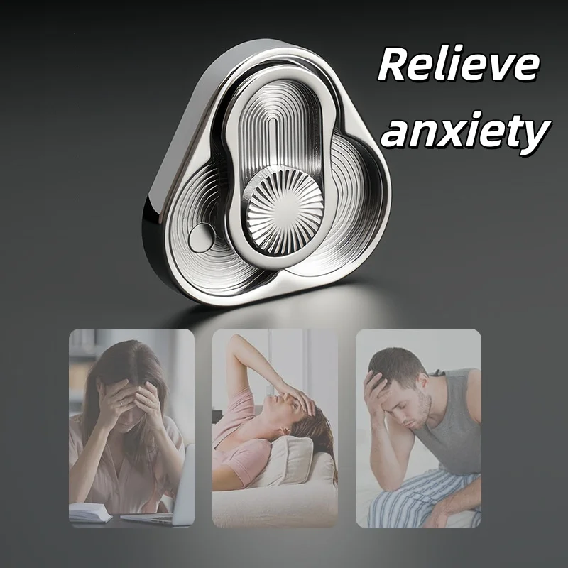 Paquete Triple de tarjetas de empuje magnéticas, Spinner triangular para la yema del dedo, juego estimulante de sonido de Metal para adultos, juguetes para aliviar el estrés, 1 Uds.