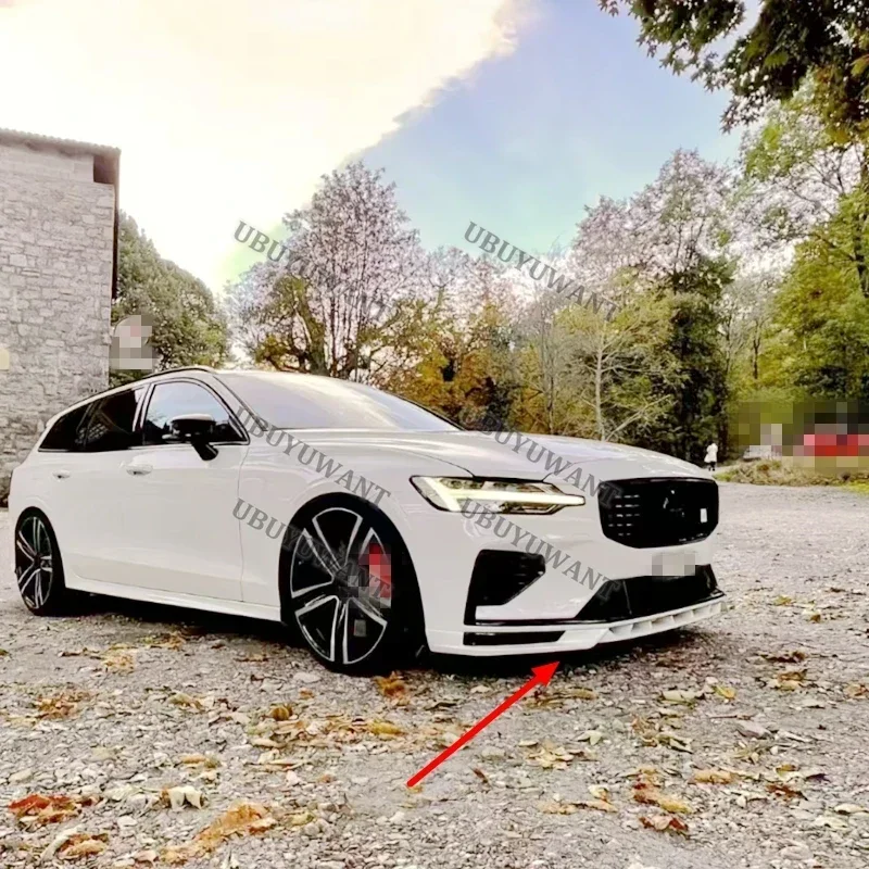 3 Pcs Car Front Bumper Lip Diffuser Splitter Body Kit Lower Bumper Protector For Volvo S60 V60 (Only For SPORT Style) 2020-2025 view 4