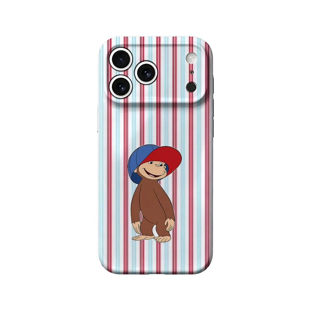 Monkey Blue Red Hat Phone Case For iPhone 17 16 15 14 13 12 11 Pro Max Air 16e 7 8 Plus XS Max X XR Hard PC Bumper Cover