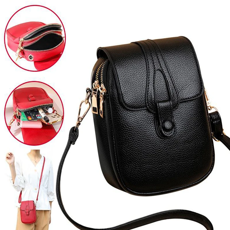 New Vintage Fashion Small Shoulder Bags for Women Retro PU Leather Crossbody Purse Messenger Bag Phone Bag for Ladies