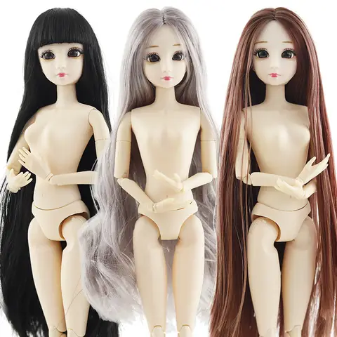 여자를위한 30cm 인형 장난감 1/6 BJD 인형 바디 메이크업 3D 눈 아름다운 공주 아기 소녀 인형 여자를위한 플라스틱 DIY 장난감