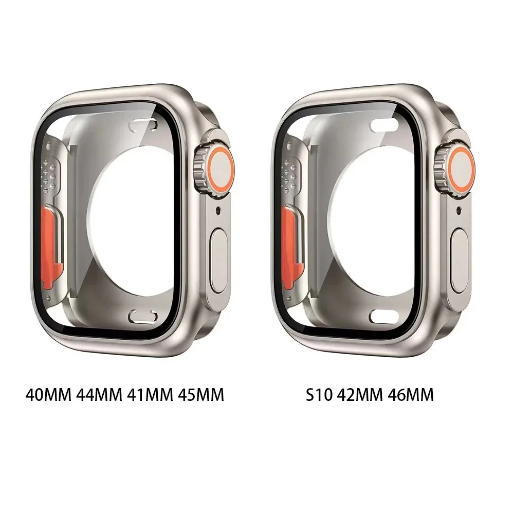 Hard PC Cover Change To Ultra for Apple Watch Case 46mm 45mm 44mm 40mm 41 42mm Screen Protector for iWatch 11 10 9 8 7 6 5 4 SE