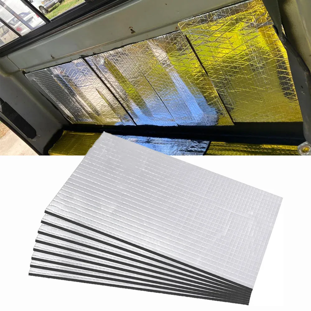 1/5pcs 5mm/10mm Car Sound Deadening Heat Insulation Mat Noise Reduction Mat Thermal Barrier Cotton For Door Roof Engine