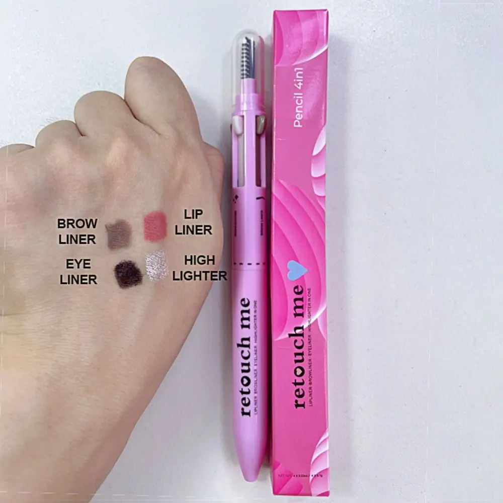 Heet met opzetborstel 4-in-1 make-uppen Langdurige Wa Highlighter Lip Liner Dames Meisjes