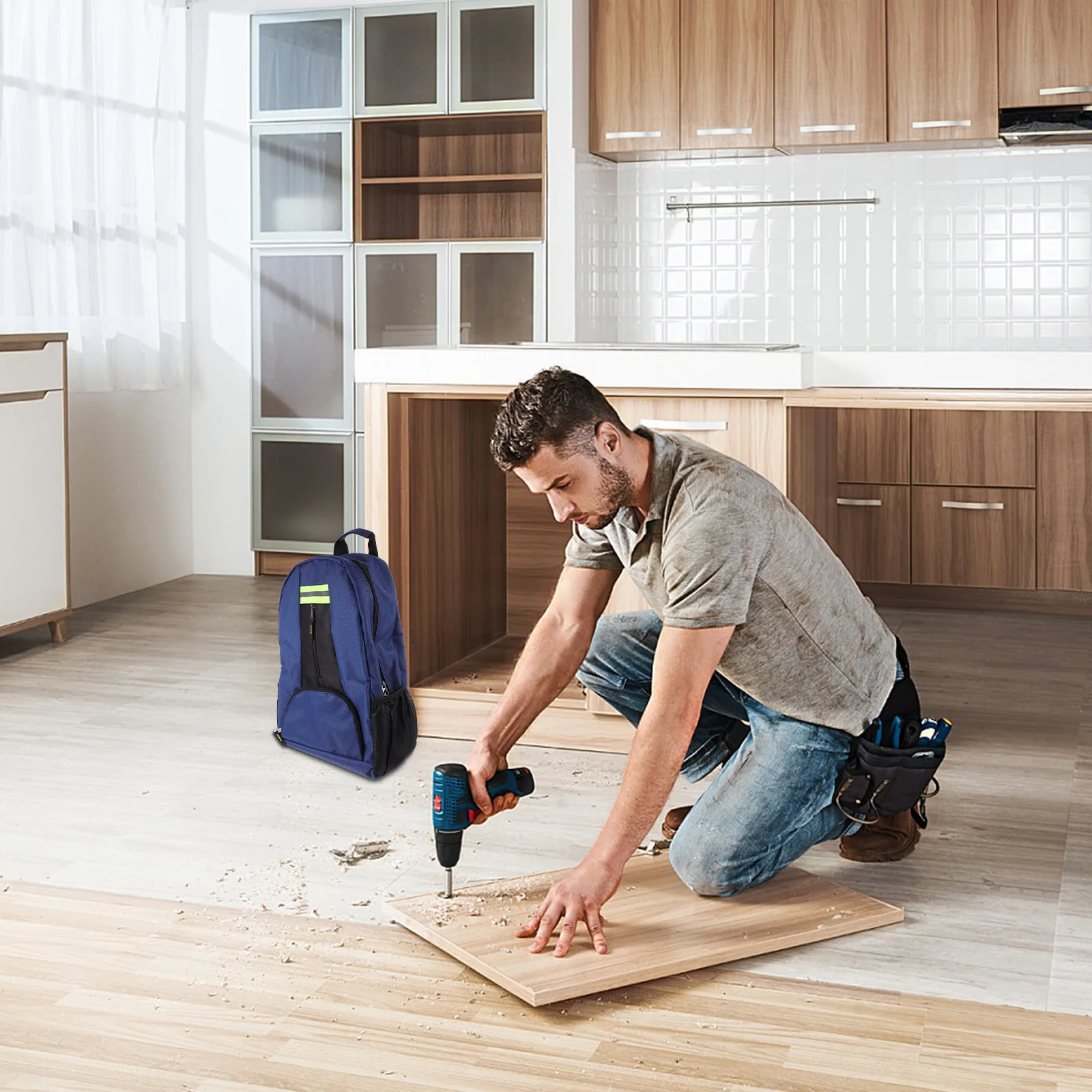 

Thickened Blue Shoulder Bag for Tools Storage Pouch Durable Waterproof Easy to Clean with Multiple Pockets for Efficient Work