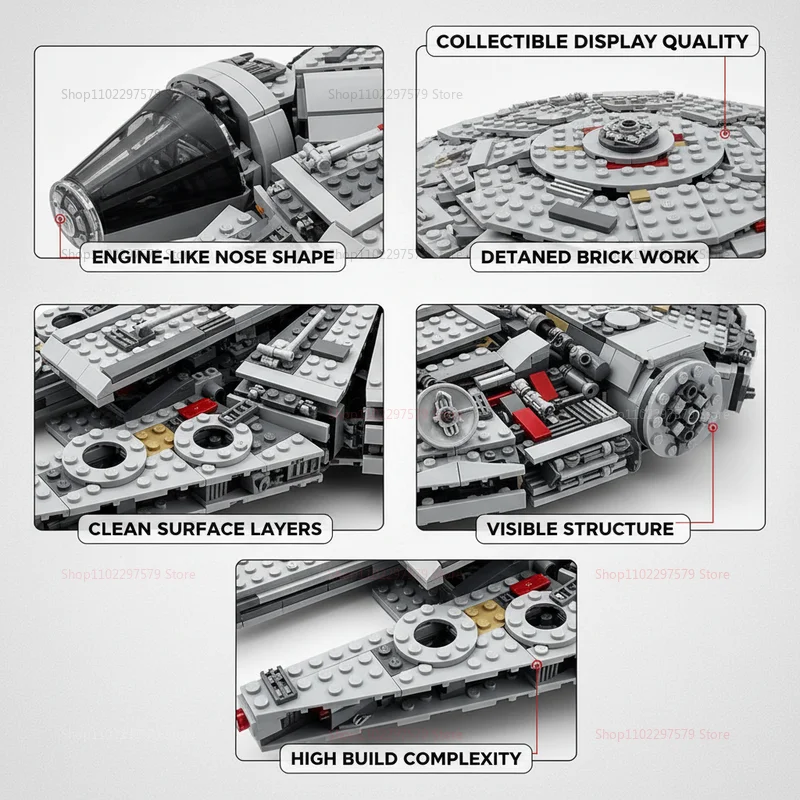 1381Pcs Advanced Spaceship Building Blocks Set Creative Toy for Kids Adults Educational DIY Model Kit Birthday Gifts Collectible view 5