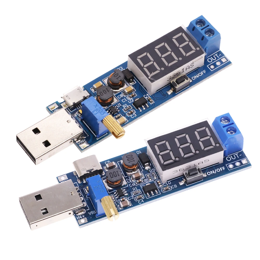 DC-DC 5V to 3.5V/ 9V/12V LCD USB Step UP/Down desktop Power Supply Module Adjustable Boost Buck Converter voltmeter Out 1.2V-24V