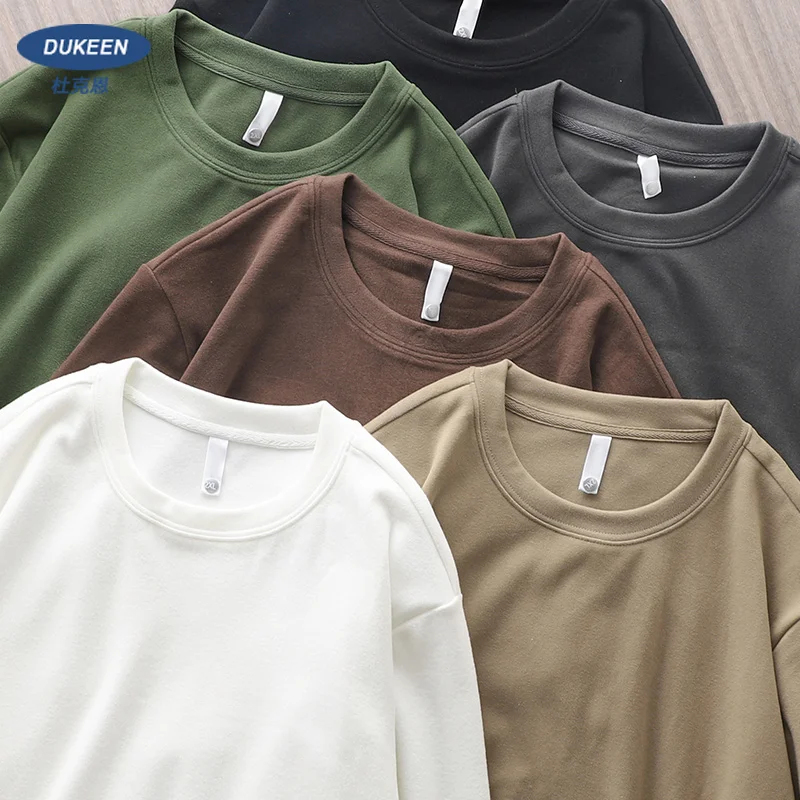 DUKEEN Dralon Shirt for Men Long-Sleeved Bluse Thickened Thermal Underwear Top 350G Heavyweight T-Shirt Winter Men\'s Clothing