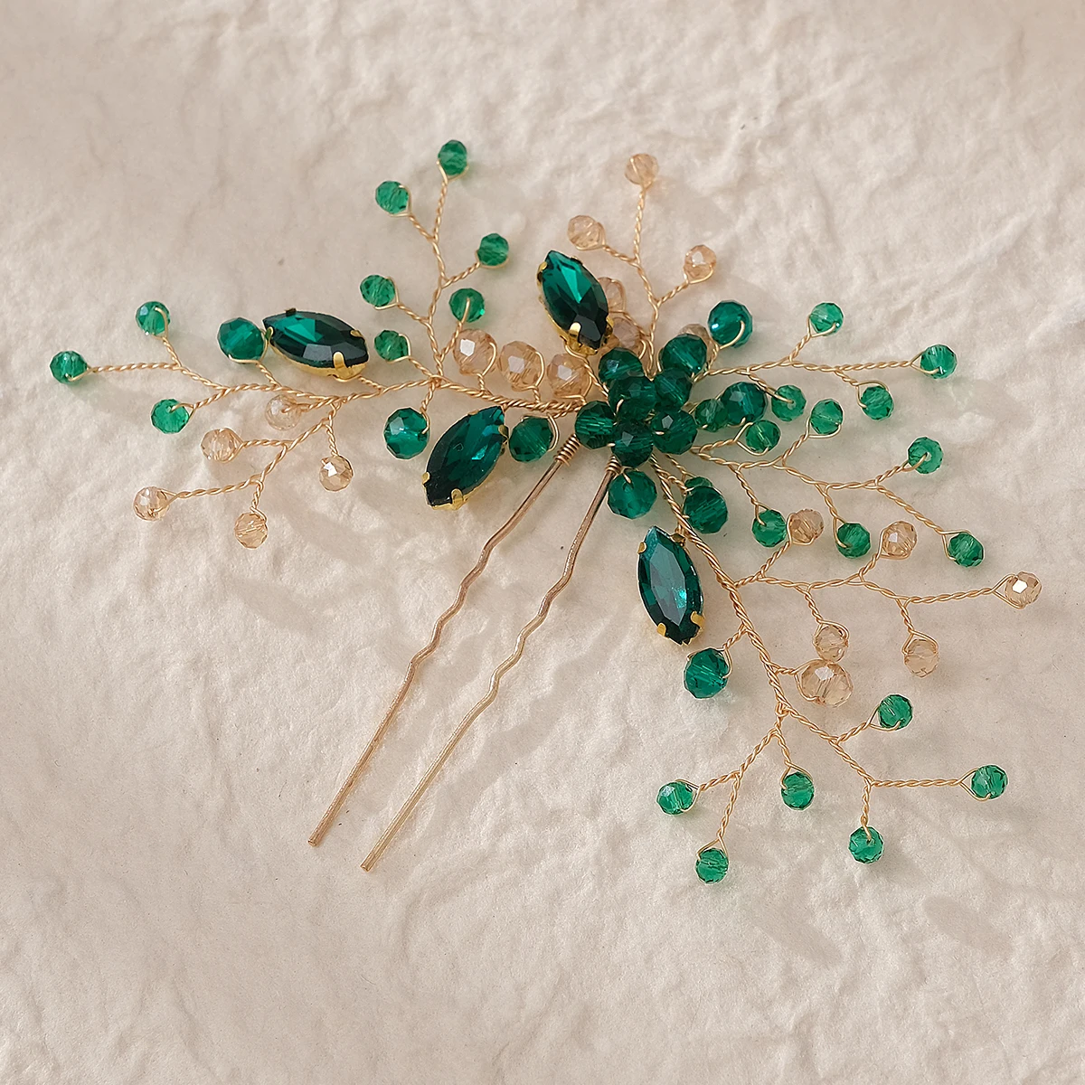 Frauen Blume Haarnadel Stick Hochzeit Braut Kristall Perle Haarnadel U Förmigen Haar Clip Barrettes Haar Zubehör Großhandel – Detail 11