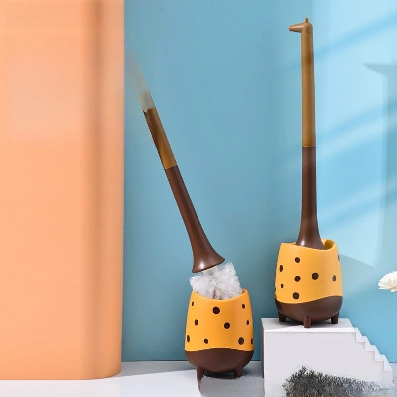 

Креативная бытовая щетка для унитаза в форме оленя с длинной ручкой, мягкая пластиковая щетка для чистки унитаза, простой дизайн