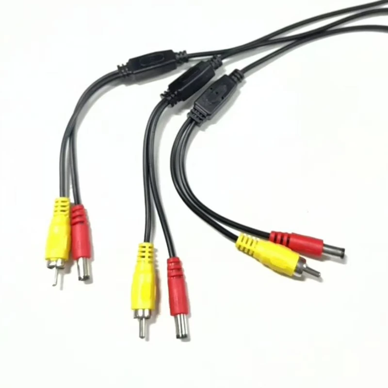 1 Stücke Adapterkabel 4 Pin Buchse Auf Av RCA Stecker Strom Stecker Für Parkplatz Rückfahrkamera Verbindungsleitung – Detail 4