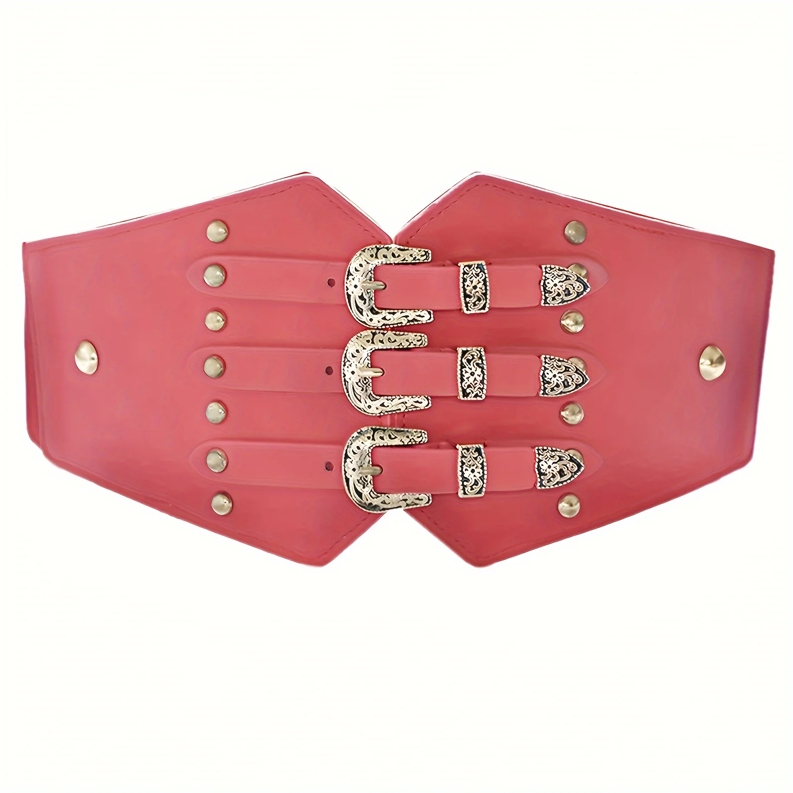 Sabuk Korset Elastis Vintage dengan Gesper Pin Lebar, Monokrom, Dapat Disesuaikan, Klasik untuk Rok, Mantel, dan Ikat Pinggang Wanita