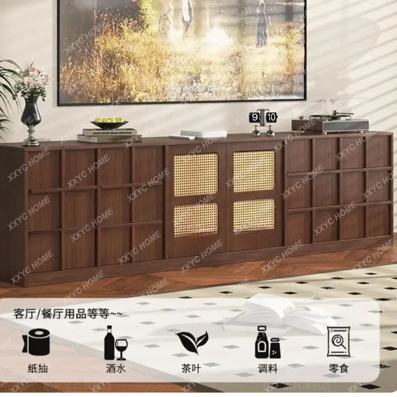 XX Rattan TV Cabinet Household Living Room Large Capacity Storage Multifunctional Floor Locker