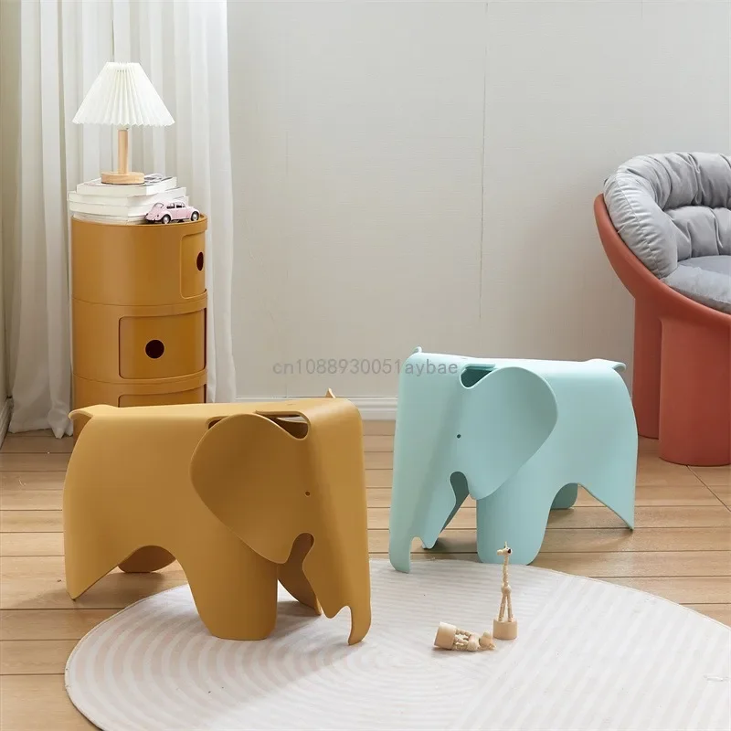 Cadeira de elefante estilo nórdico para crianças, decoração criativa, bonito, trocar sapatos, fezes, para jardim de infância