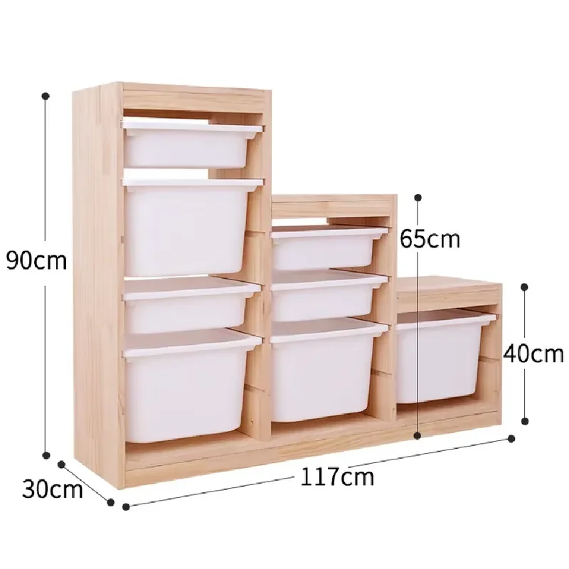 Three Layer Solid Wood Storage Rack for Baby Wardrobe Kitchen Living Room Toy Bedding Cabinet Childrens Furniture Organizer