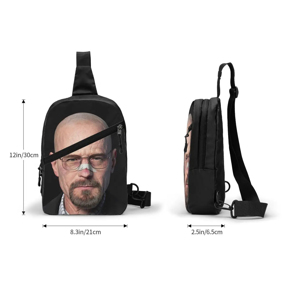 Moda Breaking Bad Heisenberg Crossbody Sling Mochila Homens Walter Branco Ombro Peito Bolsas para Camping Biking