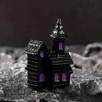 Resin Small Halloween Terror House Castle Micro Landscape Room Decor Desk Decoration Ornament Fairy Garden Miniature DIY Craft
