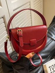 Czerwona torba na ramię 2024 nowa modna klapka mała torba kwadratowa elegancka uniwersalna damska torba Crossbody na Mini telefon