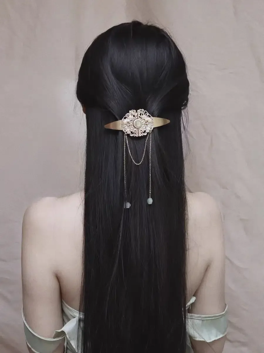 

Hanfu Headwear Vintage Nice Hairclip Retro Hair Clip Crown Princess Cosplay Tassel Accessory