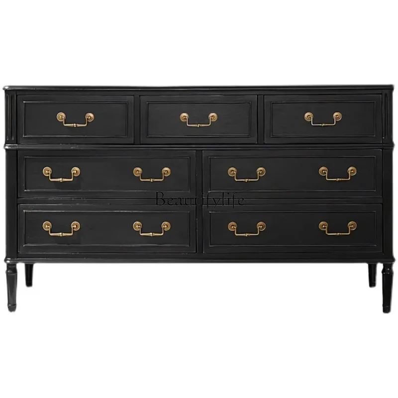 

LD6American country retro style solid wood chest entrance simple bedroom drawer bedroom storage locker