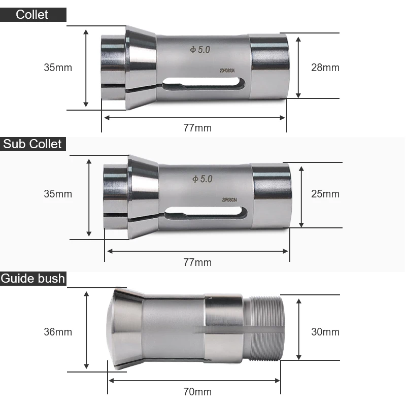 F25 145E headstock collet long nose cnc collet chuck for Tsugami Citizen Star hanwha auto lathe carbide collets A20/M20/L16/A16