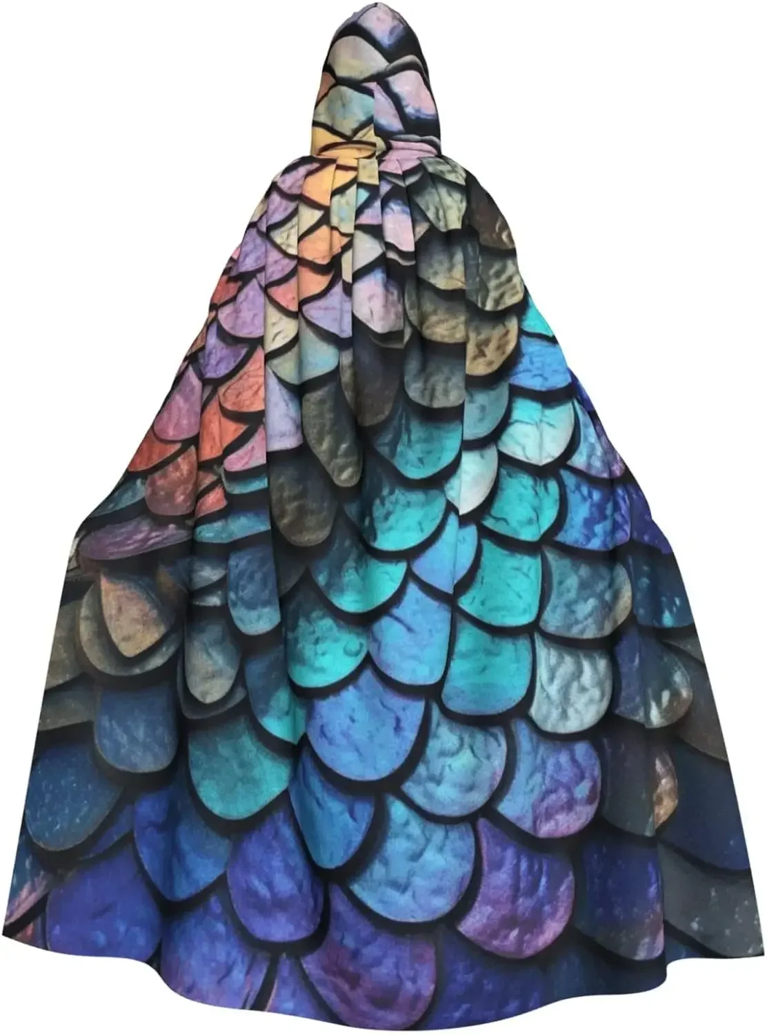 

Dragon Scales Pattern HD Printed Hooded Cape Witch Medieval Costume Cosplay Halloween Vampire Cloak Fashion Unisex Clothing
