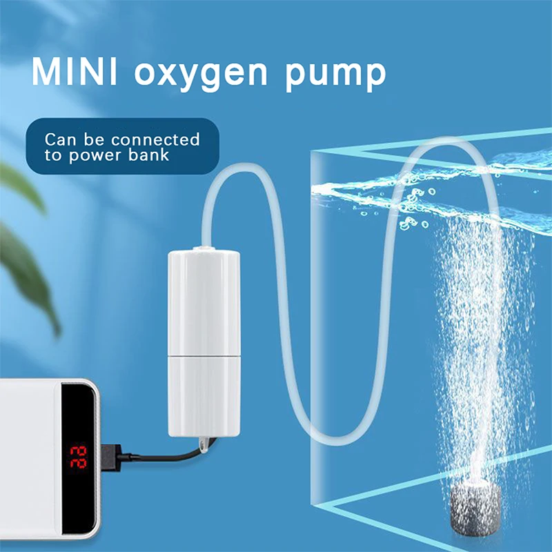USB Aquarium Aerator Oxygen Air Pump Fish Tank Silent Air Compressor Portable Mini Small Oxygenator Aquarium Accessories