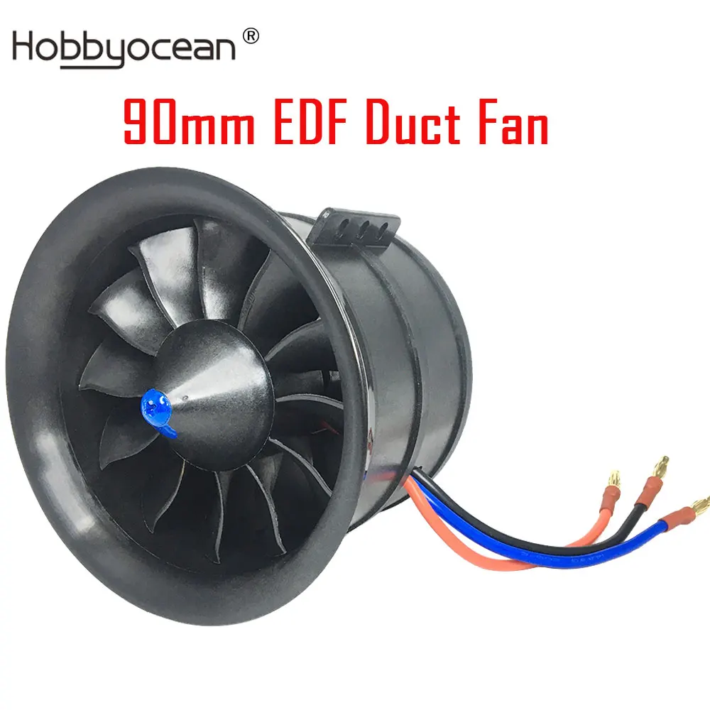 Hobbyocean 90mm EDF Samolot 12 Łopatek Wentylator kanałowy 6S 1450KV lub 8S 1100KV Silnik do części zamiennych do modeli RC Jet Airplane