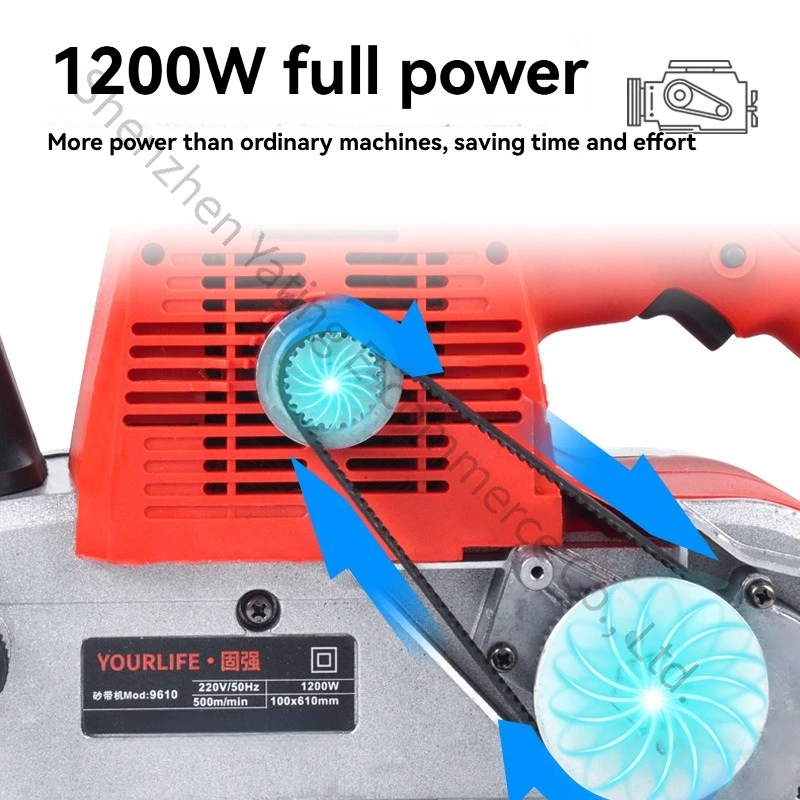 1500w Sand Belt Machine Sand Belt Polishing Machine Portable Sand Belt Machine Woodworking Polisher Flat Sander