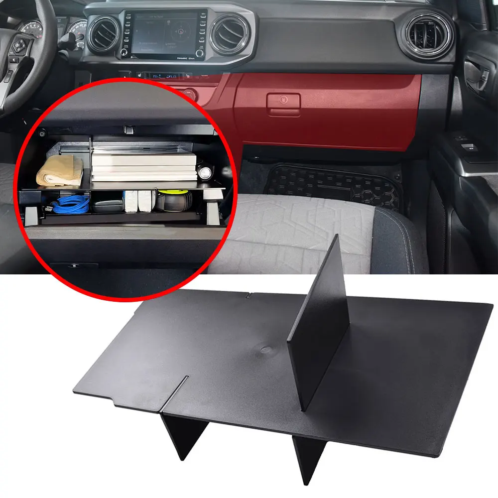 For Toyota Tacoma 2016 2017 2018 2019-2023 Glove Box Storage Organizer Insert Divider Car Interior Stowing Tidying Accessories