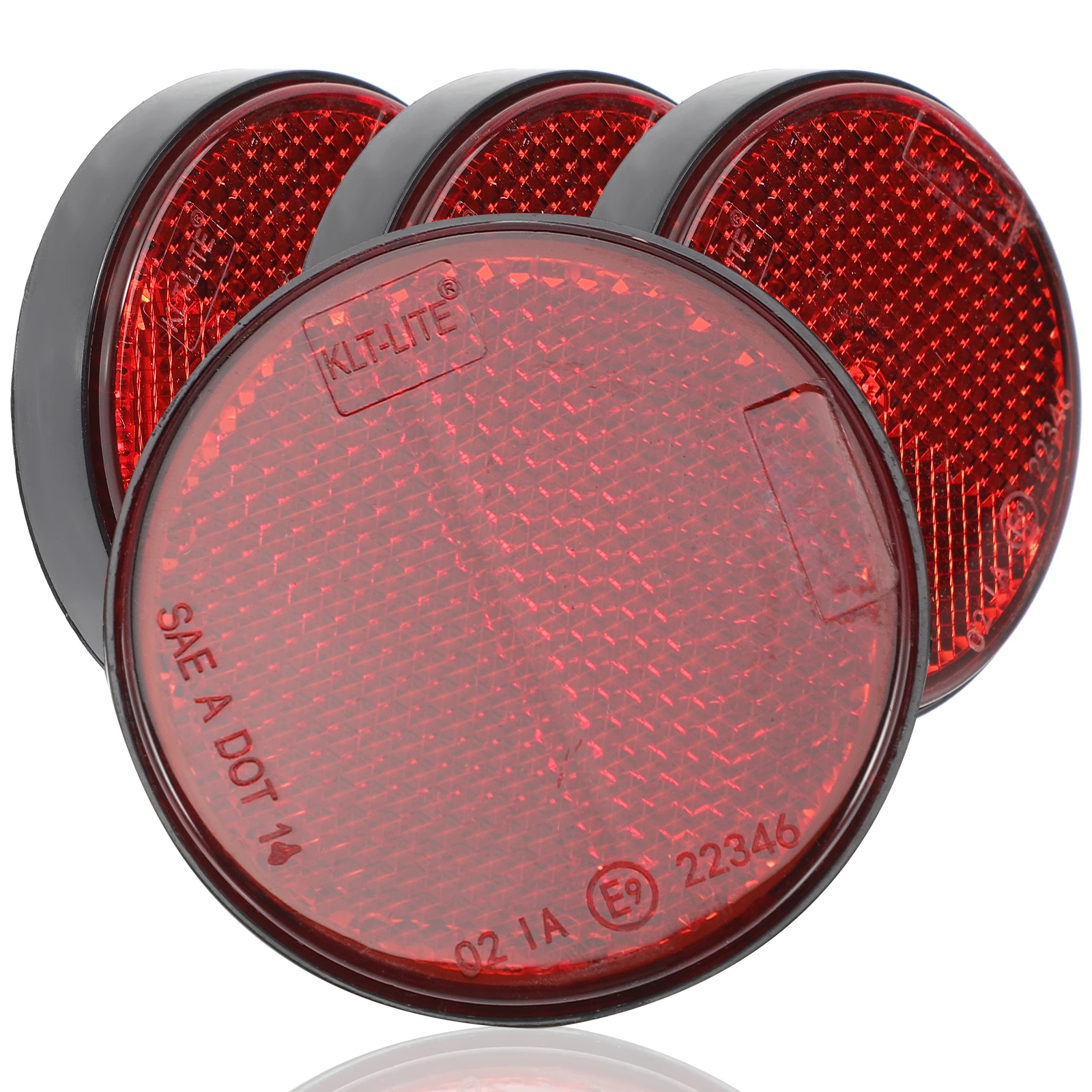 

8 Pcs Red Round Reflectors Plastic Material Highly Reflective Waterproof Trailer Rv Motorcycle Car Night Safety Warning