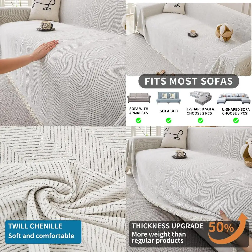 

Pet-Friendly Washable Couch Covers for 3-Cushion Sectional Sofas - Non-Slip, Protective Furniture Cover for Dogs