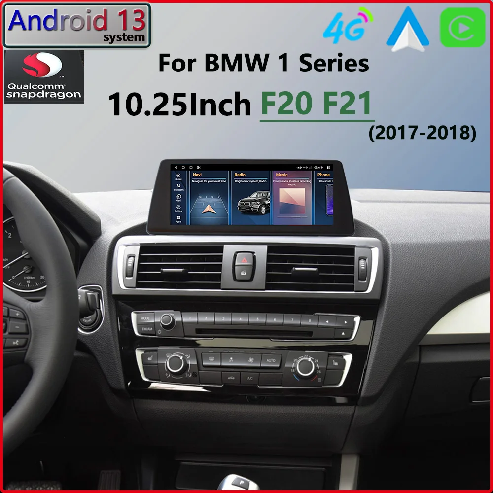 Android 13  For Qualcomm BMW 1Series F20 F21 NBT EVO 118i 10.25inch CarPlay Car Radio stereo GPS Navigation Multimedia Player