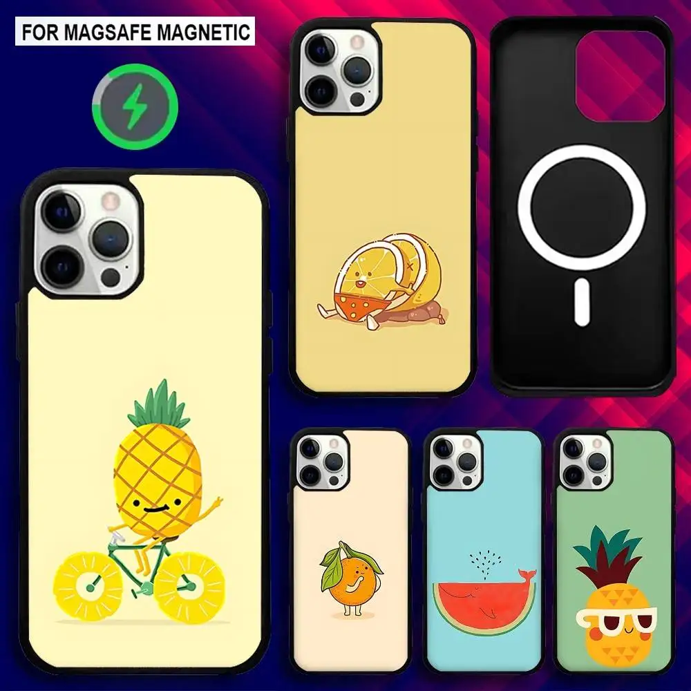 

Funny Summer Fruit Phone Case For iPhone 17,16,15,14,13,12,11,Pro,Max,Plus,Mini,SE4,E Magnetic Magsafe Wireless Charging