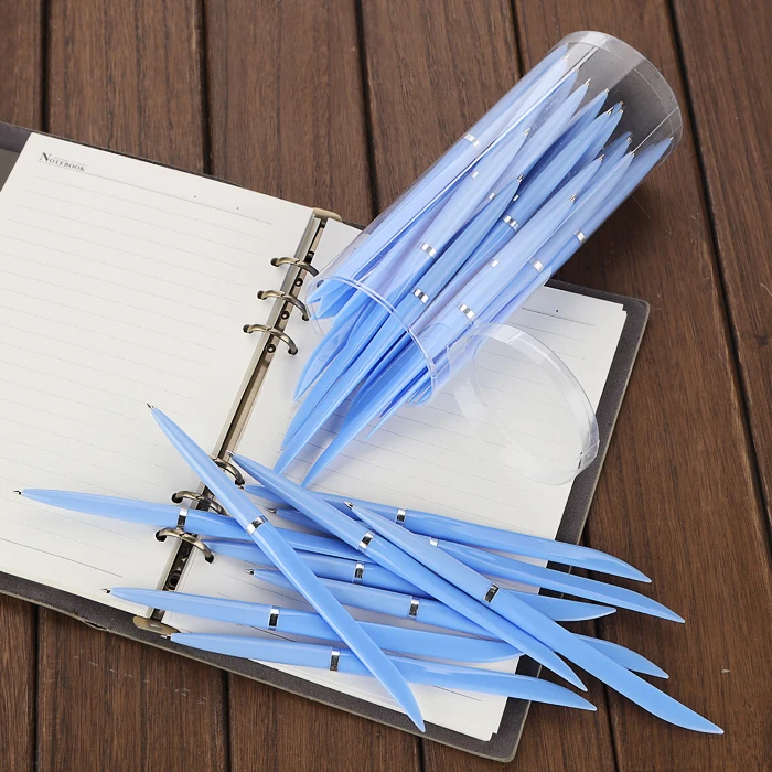 40PCS/set 0.7mm blue Plastic Ballpoint Pen Flat Knife Ball Pen knife express pen advertising pen