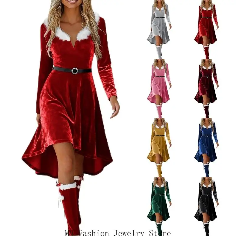 Robe Mère Noël à Franges Femme – Modèle Doré – photo 1