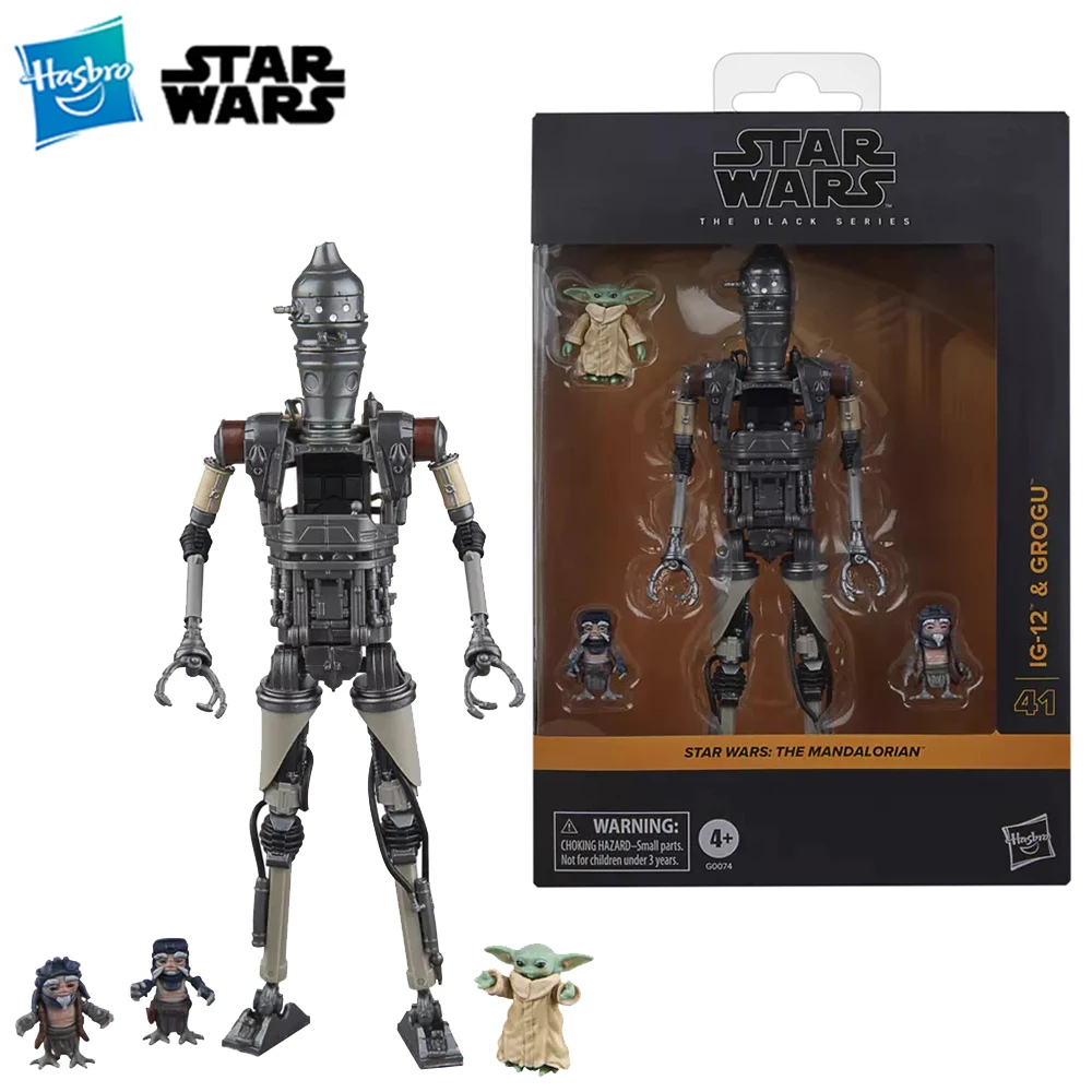 

[В наличии] Hasbro Star Wars The Black Series IG-12 & Grogu, 6-дюймовая масштабная роскошная Коллекционная аниме-фигурка, модель игрушки