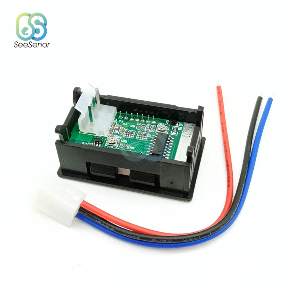Dc 6-120v 10a 50a 100a voltímetro amperímetro azul + vermelho led amp duplo digital tensão medidores de corrente testador detector