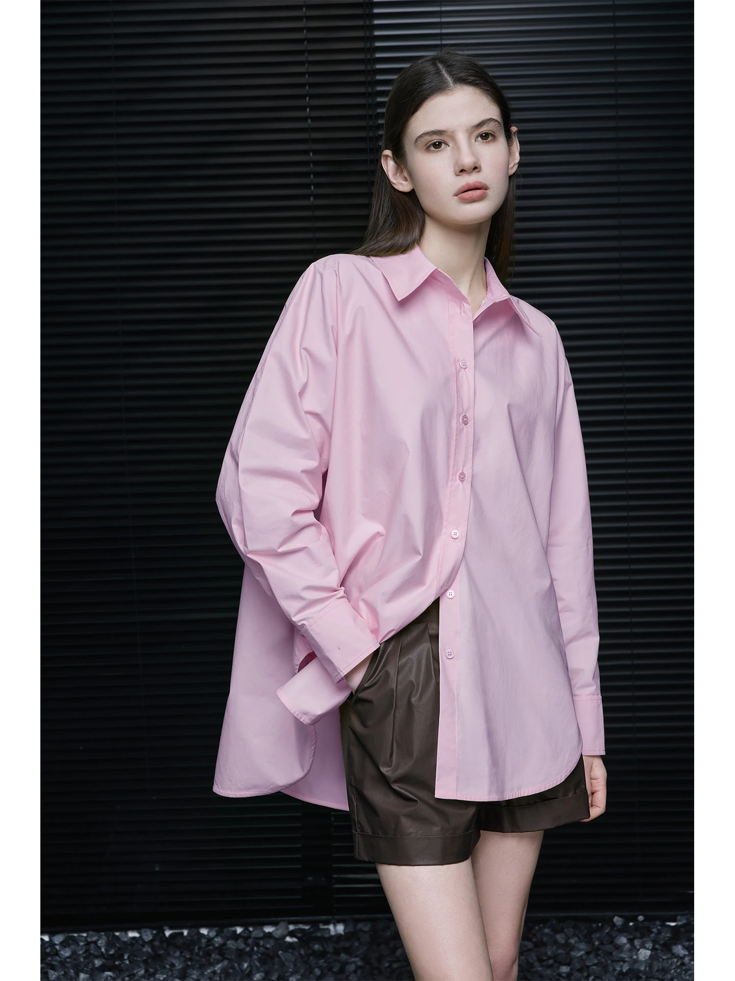 

Casual Loose Long Sleeve Shirt Jacket Women's Spring New Style Age-Defying Lightweight Street Style Cotton Nylon Blend