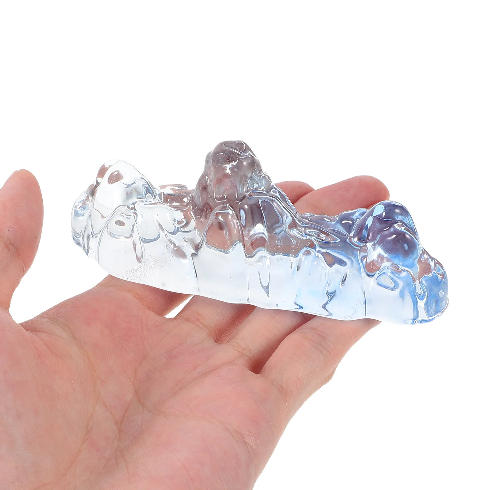 

Glass Calligraphy Brush Holder Mountain Shape Crystal Finish Pen Rest Paperweight Artistic Writing Tool Chinese Painting