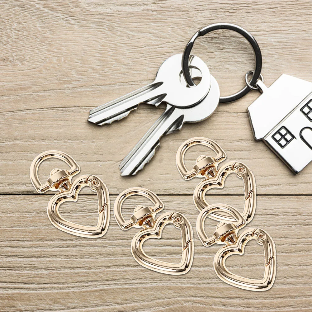 

12Pcs Heart Keychain Clips Spring Buckles Fashionable Heart-Shaped Carabiner Connectors for DIY Bags Key Rings Accessories