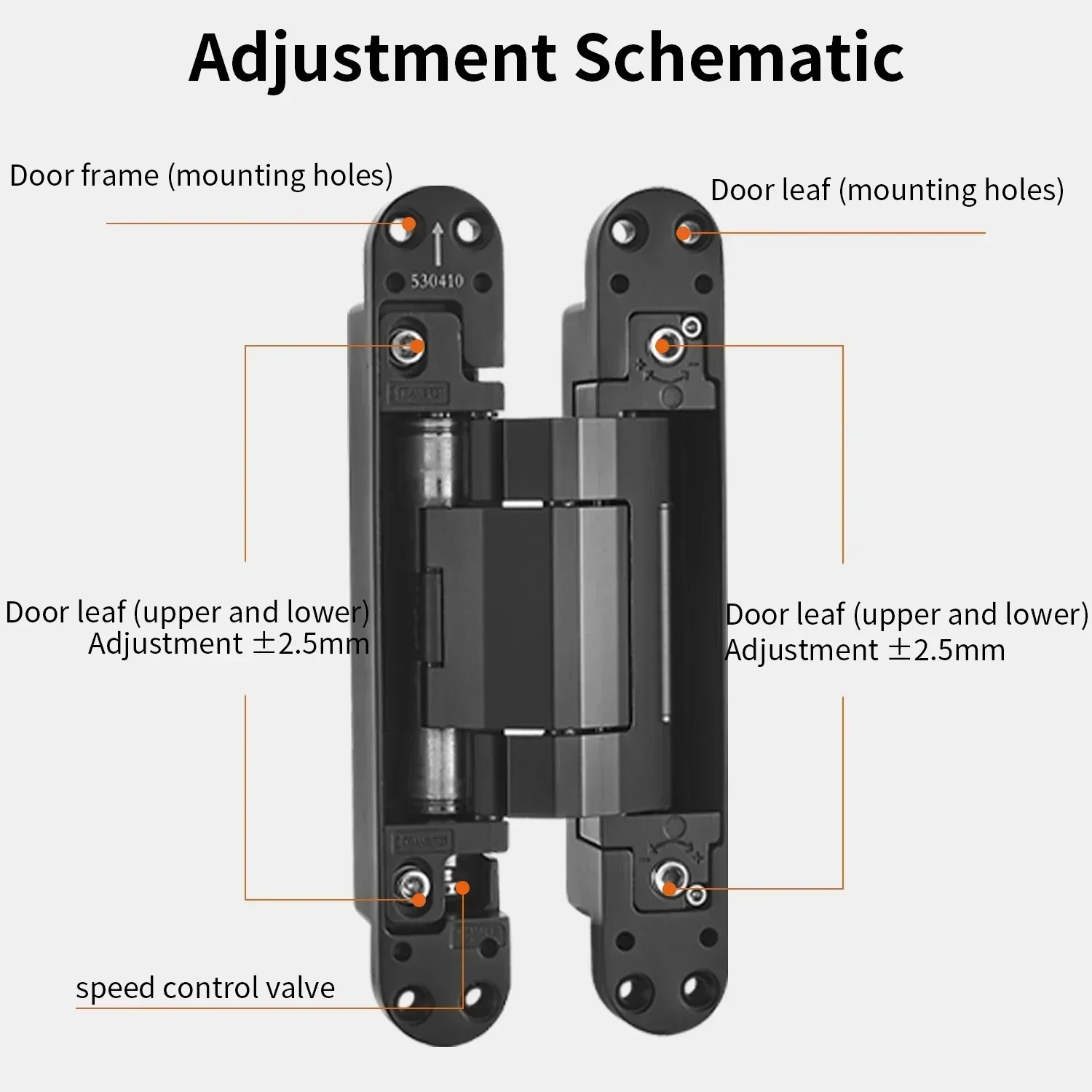 Invisible Hydraulic Hinge Concealed Hidden 180 Degree Swing Hinge Door Close Bearing 100KG Kitchen Cabinet Storage