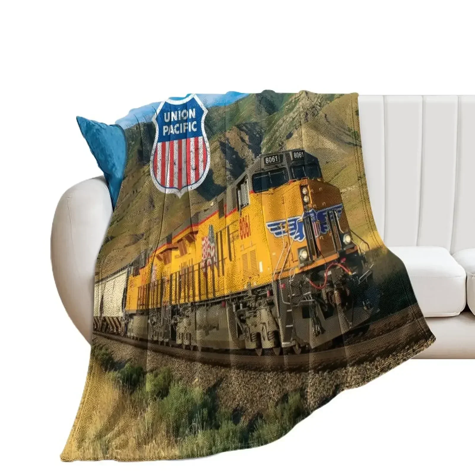 

Union Pacific (Distressed) Throw Blanket blankets ands Blankets For Sofas Blankets