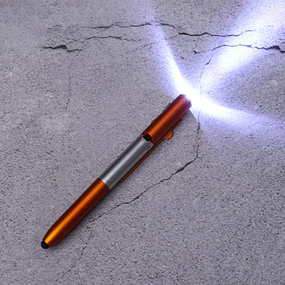 CCC 4-in-1 Folding Ballpoint Pen Screen Stylus Touch Pen Universal Mini Capacitive Pen with LED For Tablet Cellphone